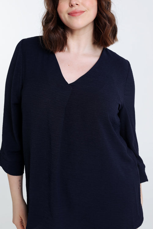 Losse, effen blouse-Paprika-4