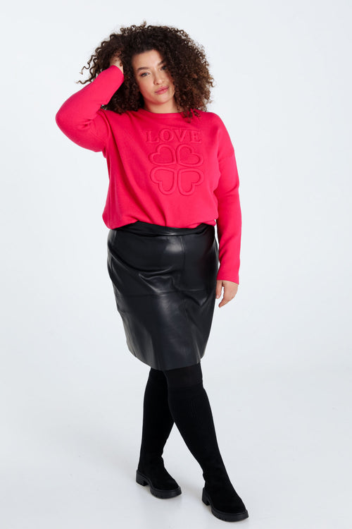 Pull uni lettrage en relief "Love"-Paprika-9