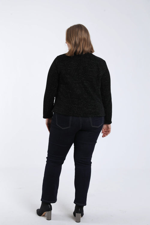 Bicolor jacquard jasje met lurex-Paprika-1