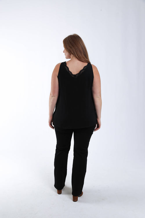 Effen top met kant-Paprika-1