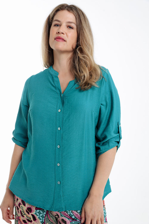 Blouse van viscose effen-Paprika-6