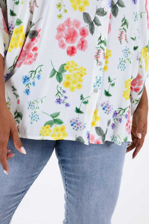 Blouse van viscose met bloemenprint-Paprika-5