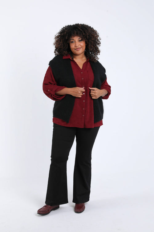 Effen mouwloos gilet-Paprika-7