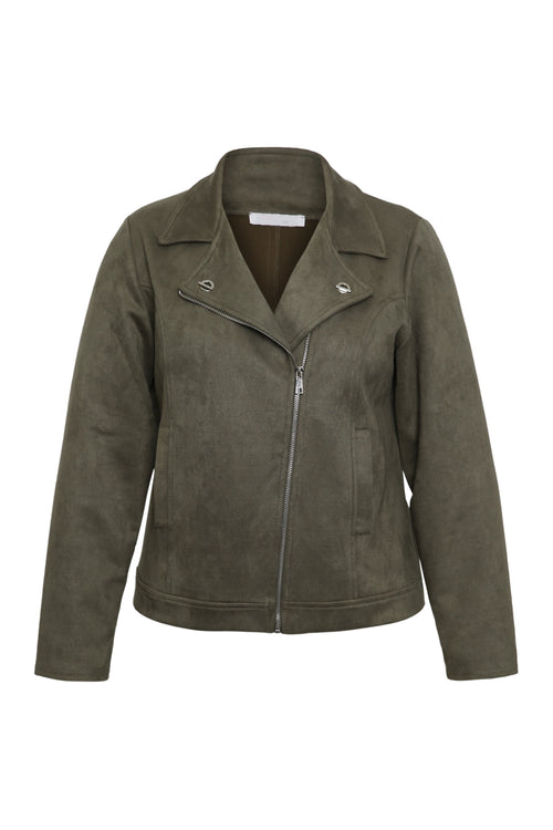 Veste perfecto effet suédine-Paprika-7