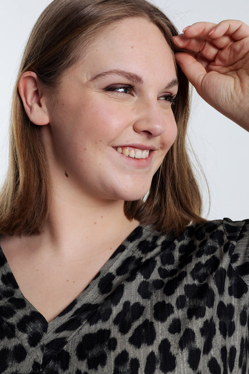 Blouse met luipaardprint -Paprika-3