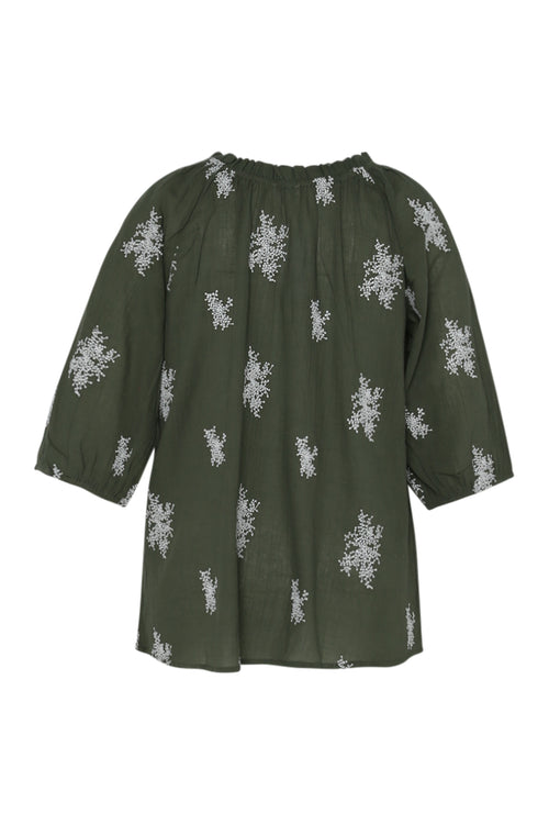Katoenen blouse met bloemenborduursels-Paprika-3