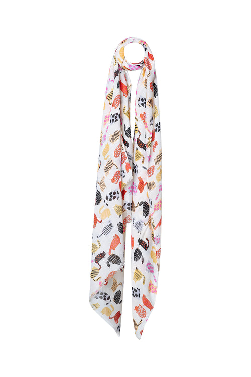 Sjaal met kattenprint-Paprika-1
