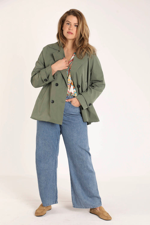 Korte effen trenchcoat-Paprika-8