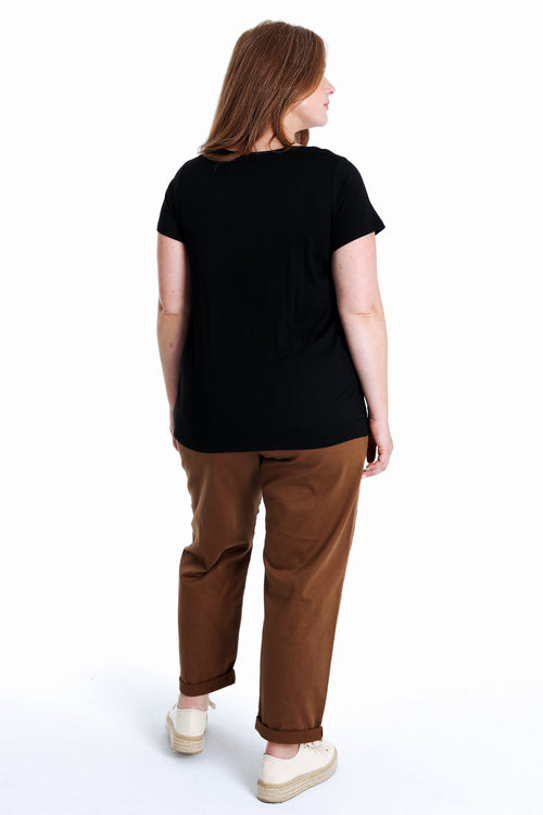 T-shirt en coton uni avec imprimé Wild and shine-Paprika-3