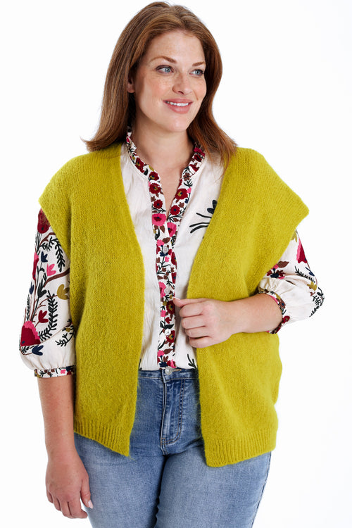 Effen mouwloos gilet-Paprika-2