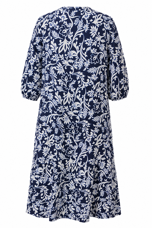 Lange jurk van viscose met tweekleurige paisleyprint-Paprika-2