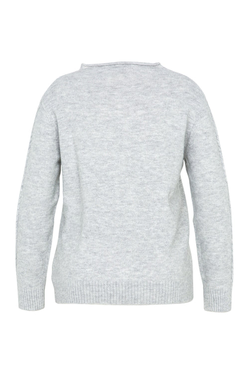 Effen trui met kabel- en strassdetails-Paprika-11