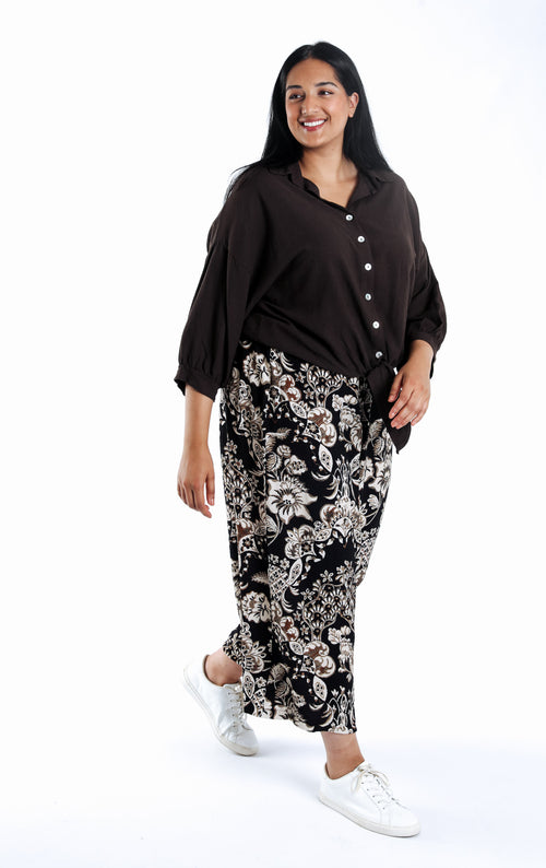 Chemise à nouer en lin et viscose unie-Paprika-7