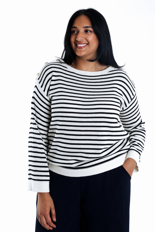 Pull marinière avec boutons-Paprika-2