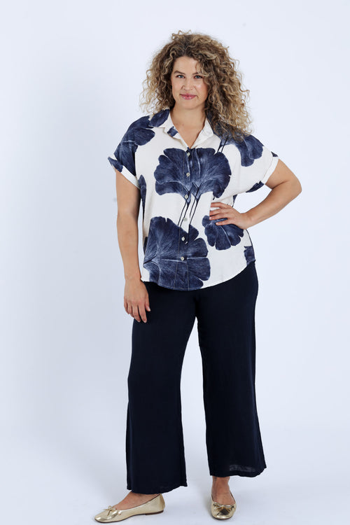 Blouse met bladerenprint-Paprika-7