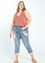 Slim 3/4-jeans 'Louise' met patchwerk en koordriem
