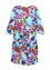 Korte jurk in viscose met raglanmouwen en bloemenprint