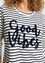 Gestreept T-shirt met opschrift 'Good Vibes'