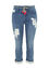 Slim 3/4-jeans 'Louise' met patchwerk en koordriem
