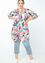 Lang hemd in viscose met kleurrijke pluimenprint