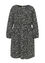 Korte jurk in Seersuckerstof (stof met reliëf) met tweekleurig grafisch motief