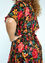 Lange jurk in viscose met bloemenprint en borduurwerk aan de kraag