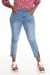Slim 7/8-jeans 'Louise' met split onderaan
